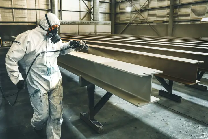 Sweep blasting of galvanized steel surface